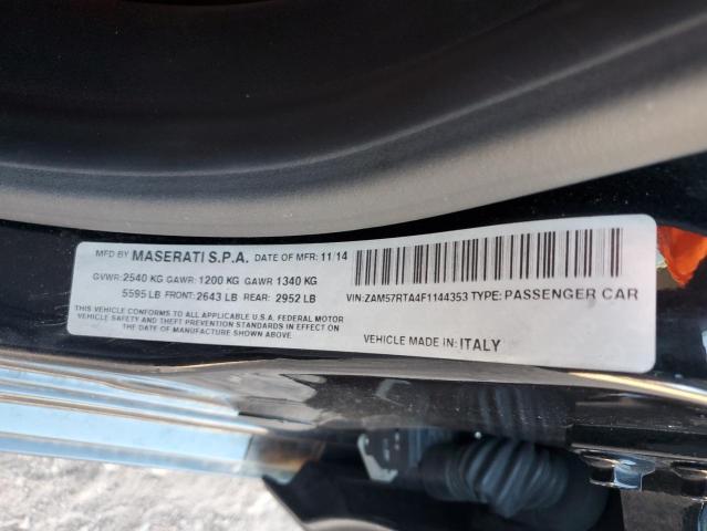 ZAM57RTA4F1144353 - 2015 MASERATI GHIBLI S BLACK photo 12