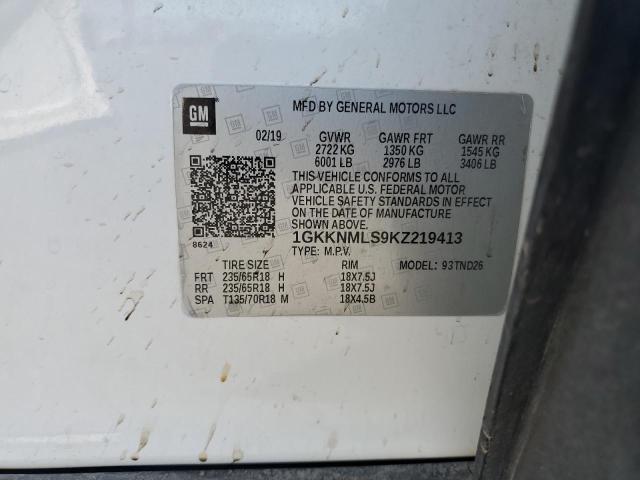 1GKKNMLS9KZ219413 - 2019 GMC ACADIA SLT-1 白色 照片 14