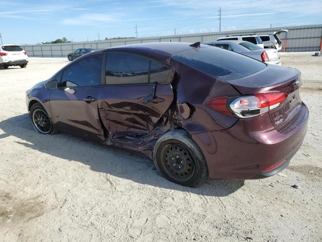 3KPFK4A75HE077389 - 2017 KIA FORTE LX BURGUNDY photo 2