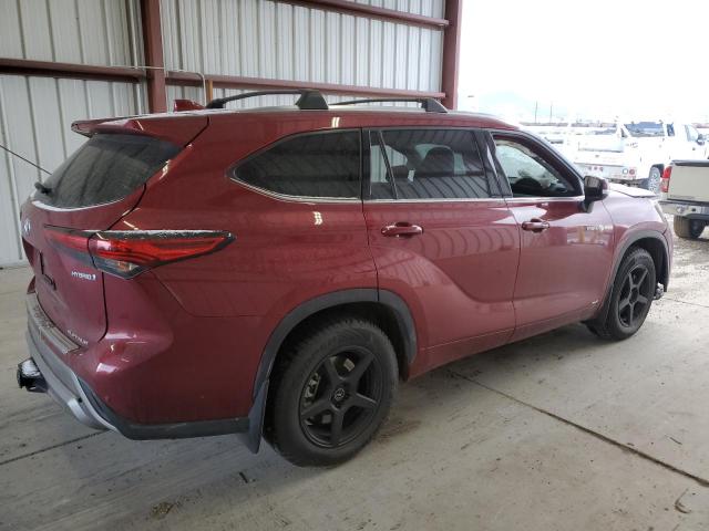 5TDEBRCH5MS068383 - 2021 TOYOTA HIGHLANDER HYBRID PLATINUM BURGUNDY photo 3