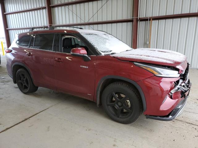 5TDEBRCH5MS068383 - 2021 TOYOTA HIGHLANDER HYBRID PLATINUM BURGUNDY photo 4