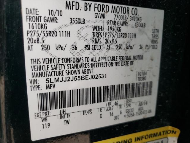 5LMJJ2J55BEJ02531 - 2011 LINCOLN NAVIGATOR 黑色 照片 14