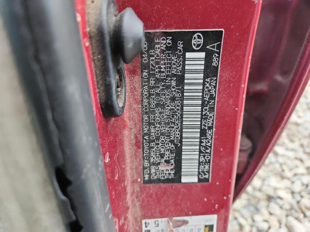 JTDBR32E560081871 - 2006 TOYOTA COROLLA CE წითელი ფოტო 12