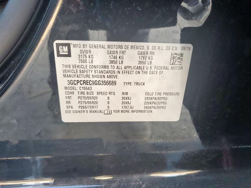 3GCPCREC9GG356689 - 2016 CHEVROLET SILVERADO C1500 LT Қара фото 12