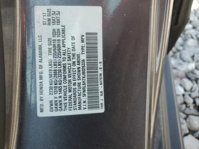 5FNRL6H7XJB026336 - 2018 HONDA ODYSSEY EXL Сірий фото 13