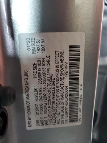 5J6RW1H5XLA005064 - 2020 HONDA CR-V EX SILVER photo 13