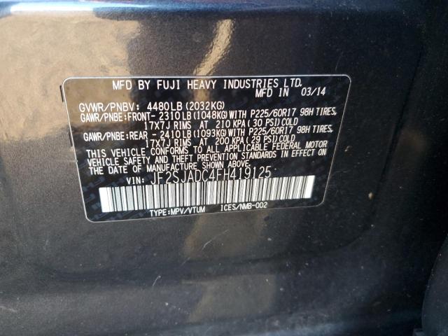 JF2SJADC4FH419125 - 2015 SUBARU FORESTER 2.5I PREMIUM GRAY photo 12
