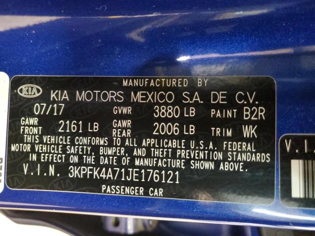 3KPFK4A71JE176121 - 2018 KIA FORTE LX BLUE photo 12