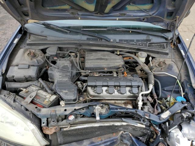 2HGES16584H517347 - 2004 HONDA CIVIC LX BLUE photo 11