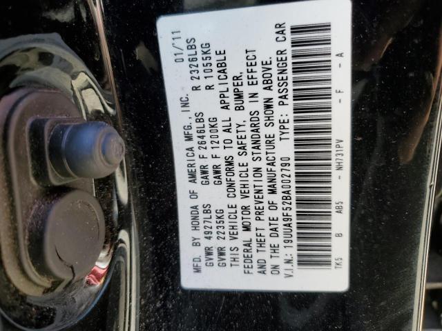 19UUA9F52BA002790 - 2011 ACURA TL BLACK photo 12