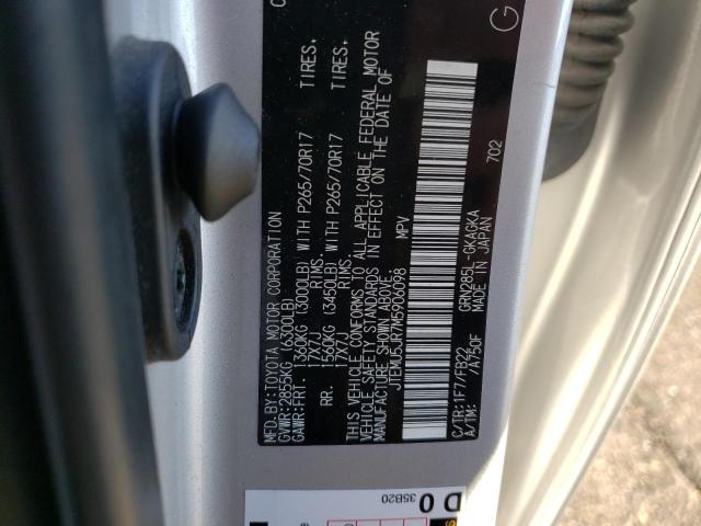 JTEMU5JR7M5906098 - 2021 TOYOTA 4RUNNER SR5/SR5 PREMIUM فضي صورة 13