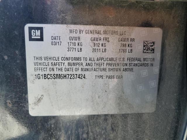 1G1BC5SM6H7237424 - 2017 CHEVROLET CRUZE LS 黑色 照片 12