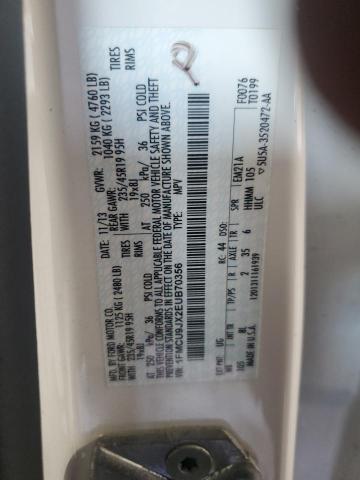 1FMCU9JX2EUB70356 - 2014 FORD ESCAPE TITANIUM WHITE photo 13