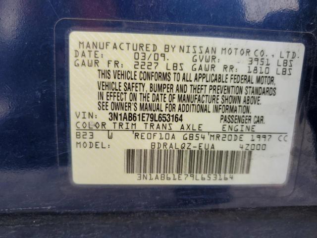 3N1AB61E79L653164 - 2009 NISSAN SENTRA 2.0 BLUE photo 12