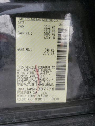 1N4AL3AP6FN307778 - 2015 NISSAN ALTIMA 2.5 BLACK photo 12