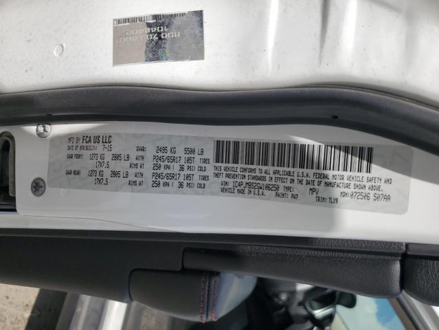 1C4PJMBS2GW106250 - 2016 JEEP CHEROKEE TRAILHAWK WHITE photo 12