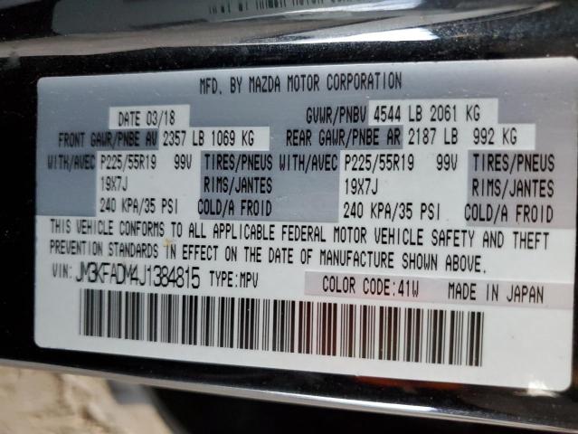 JM3KFADM4J1384815 - 2018 MAZDA CX-5 GRAND TOURING BLACK photo 12