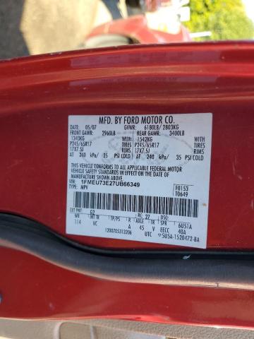 1FMEU73E27UB66349 - 2007 FORD EXPLORER XLT 红色 照片 13