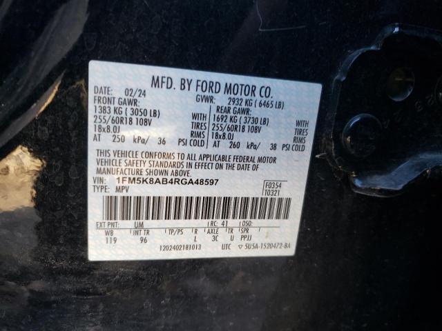 1FM5K8AB4RGA48597 - 2024 FORD EXPLORER POLICE INTERCEPTOR Qara foto 14