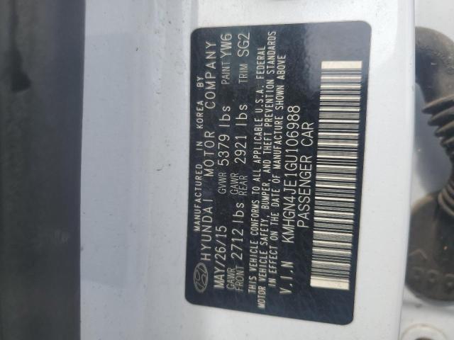 KMHGN4JE1GU106988 - 2016 HYUNDAI GENESIS 3.8L 白色 照片 13