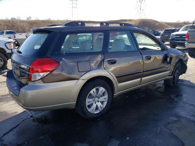 4S4BP60C487303234 - 2008 SUBARU OUTBACK BROWN photo 3