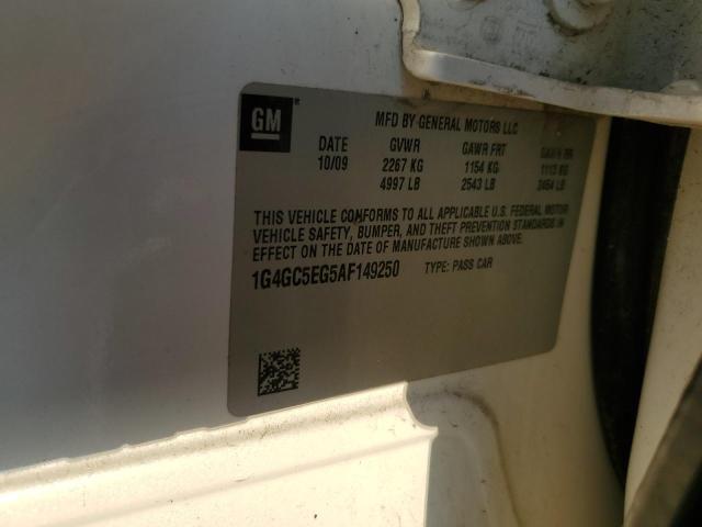 1G4GC5EG5AF149250 - 2010 BUICK LACROSSE CXL أبيض صورة 13