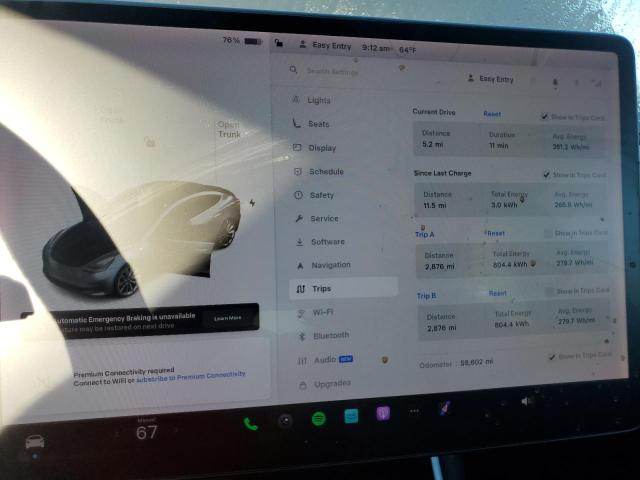5YJ3E1EB2KF433757 - 2019 TESLA MODEL 3 Сұр фото 9