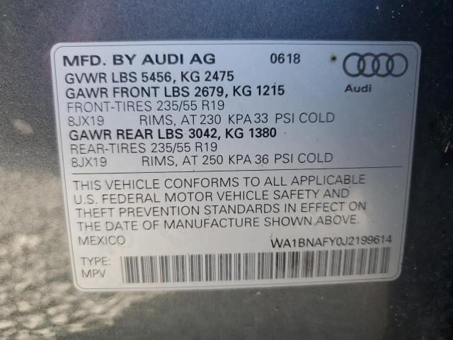 WA1BNAFY0J2199614 - 2018 AUDI Q5 PREMIUM PLUS GRAY photo 14