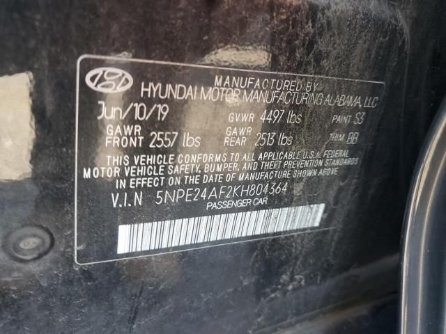 5NPE24AF2KH804364 - 2019 HYUNDAI SONATA SE Қара фото 12