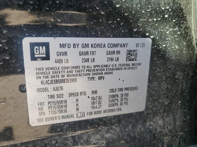KL4CJESB5MB353909 - 2021 BUICK ENCORE PREFERRED BLACK photo 13