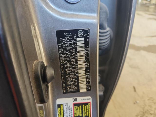 2T1BURHE8JC124865 - 2018 TOYOTA COROLLA L GRAY photo 12