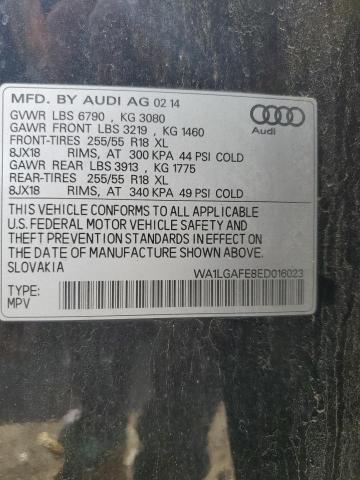 WA1LGAFE8ED016023 - 2014 AUDI Q7 PREMIUM PLUS Siyah fotoğraf 12