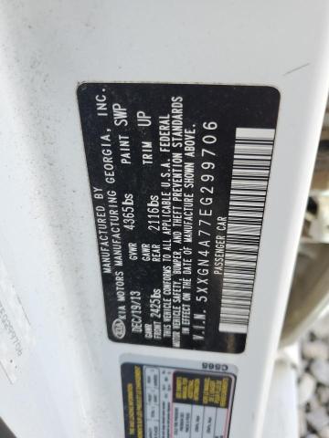 5XXGN4A77EG299706 - 2014 KIA OPTIMA EX WHITE photo 12