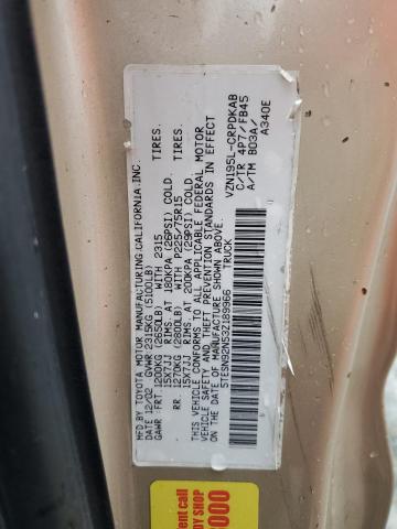 5TESN92N53Z189966 - 2003 TOYOTA TACOMA XTRACAB PRERUNNER 棕色 照片 12