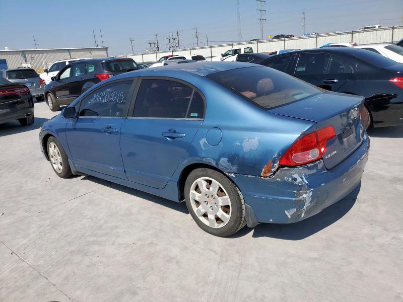 1HGFA16538L033926 - 2008 HONDA CIVIC LX BLUE photo 2