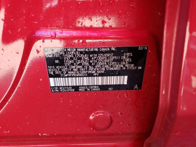 2T3WFREV9EW088244 - 2014 TOYOTA RAV4 XLE RED photo 12