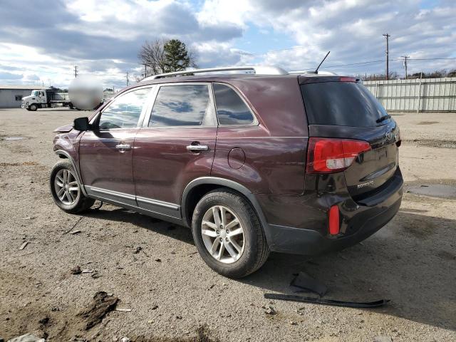 5XYKT4A62EG454469 - 2014 KIA SORENTO LX MAROON photo 2