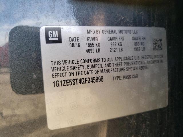 1G1ZE5ST4GF345898 - 2016 CHEVROLET MALIBU LT GRAY photo 12