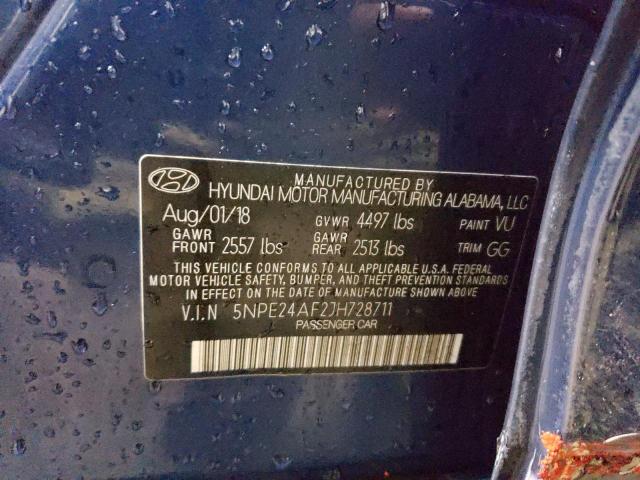 5NPE24AF2JH728711 - 2018 HYUNDAI SONATA SE BLUE photo 13