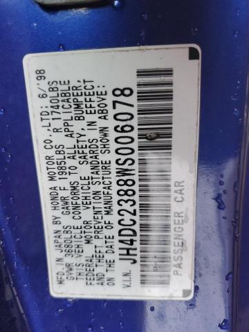 JH4DC2388WS006078 - 1998 ACURA INTEGRA GSR BLUE photo 13