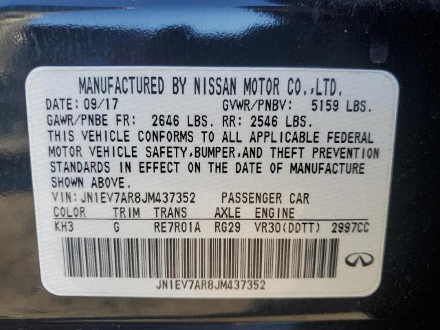 JN1EV7AR8JM437352 - 2018 INFINITI Q50 LUXE BLACK photo 12