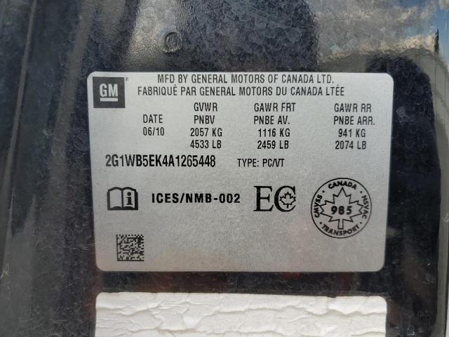 2G1WB5EK4A1265448 - 2010 CHEVROLET IMPALA LT 黑色 照片 12