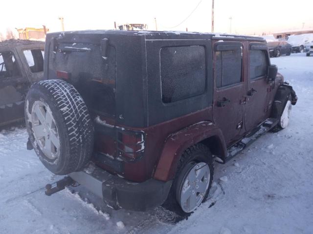 1J8GA59168L639216 - 2008 JEEP WRANGLER SAHARA MAROON photo 3