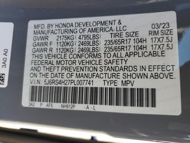 5J6RS4H27PL007741 - 2023 HONDA CR-V LX Szary zdjęcie 14