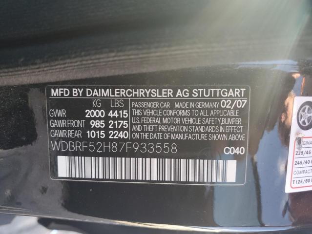 WDBRF52H87F933558 - 2007 MERCEDES-BENZ C 230 BLACK photo 12