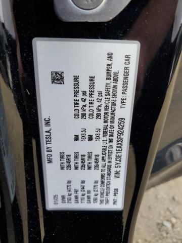 5YJ3E1EAXSF924259 - 2025 TESLA MODEL 3 Սև լուսանկար 12