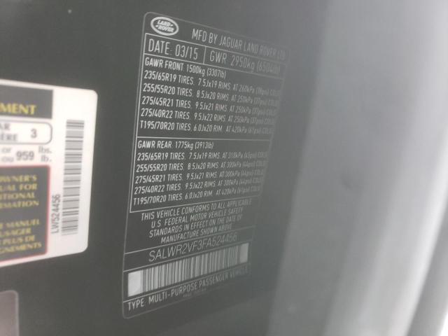 SALWR2VF3FA524456 - 2015 LAND ROVER RANGE ROVE HSE BLACK photo 13