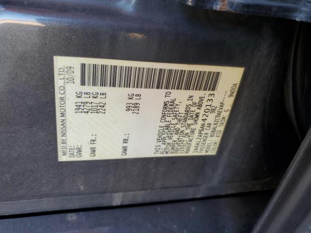 1N4AL2AP6AN420133 - 2010 NISSAN ALTIMA BASE 灰色 照片 12