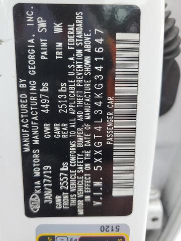 5XXGT4L34KG341647 - 2019 KIA OPTIMA LX WHITE photo 12