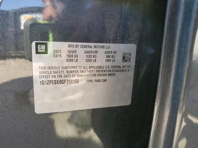 1G1ZF5SX8GF258165 - 2016 CHEVROLET MALIBU LT გრაფიტი ფოტო 12